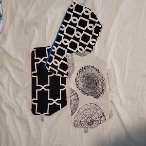 Black and white cosmetic bags